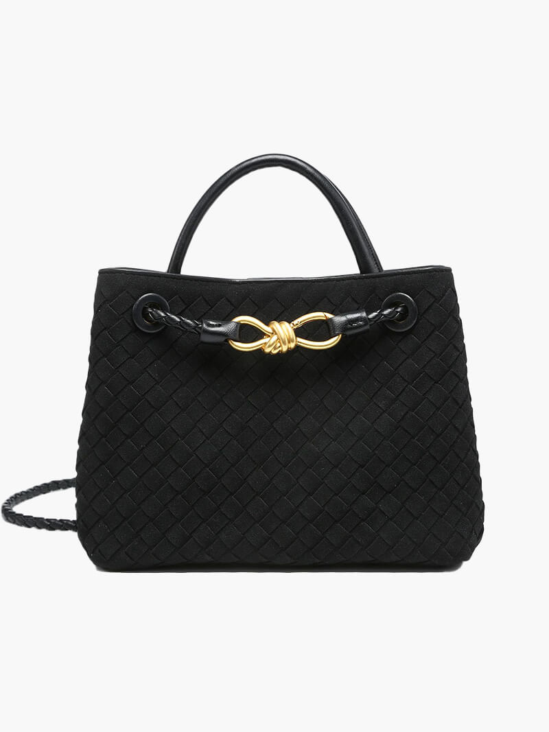 Geflochtene Wildleder Damen-Tasche Echtleder Handgefertigt
