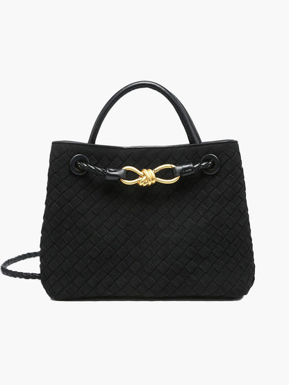 Geflochtene Wildleder Damen-Tasche Echtleder Handgefertigt