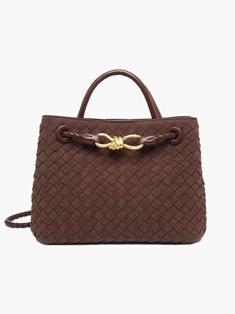 Geflochtene Wildleder Damen-Tasche Echtleder Handgefertigt - BerlinGlamour