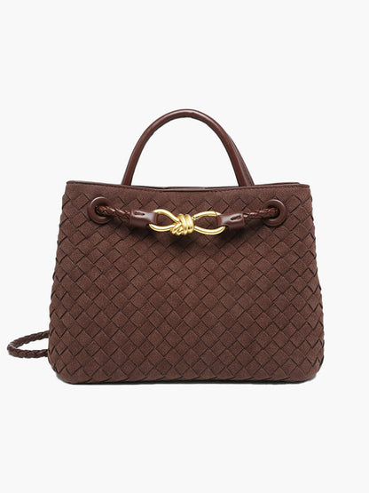 Geflochtene Wildleder Damen-Tasche Echtleder Handgefertigt - BerlinGlamour