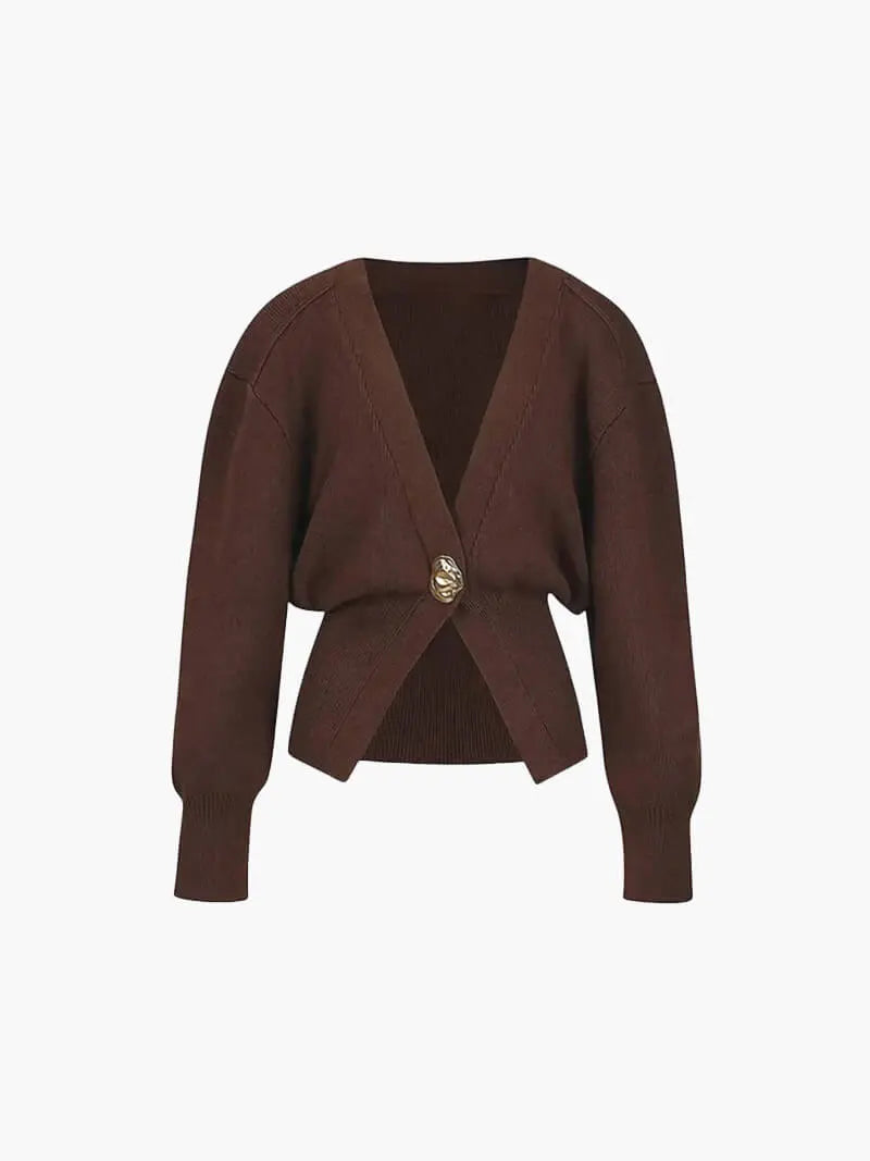 Strickcardigan Damen Auffälliger Knopf Modern