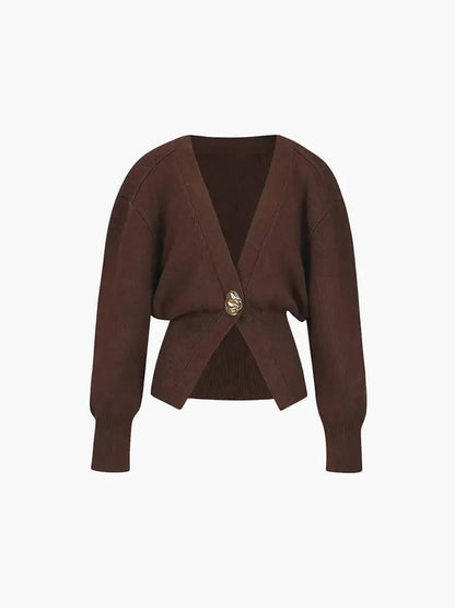 Strickcardigan Damen Auffälliger Knopf Modern