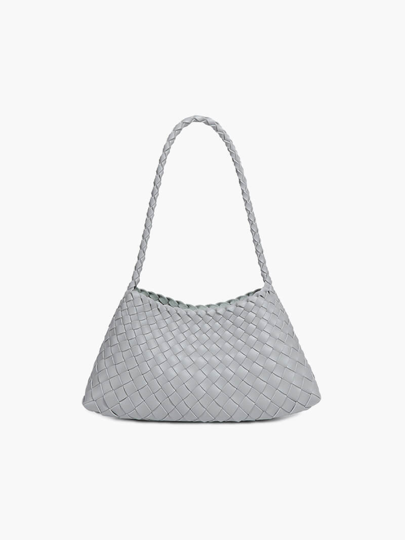 Schultertasche Geflochtene Optik Trendy Echtleder