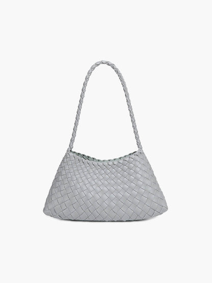 Schultertasche Geflochtene Optik Trendy Echtleder