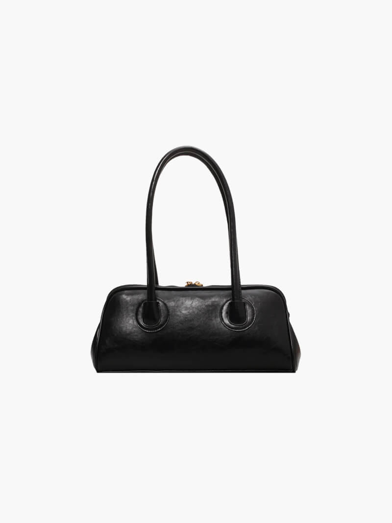 Kunstleder-Handtasche Damen Elegante Schultertasche Schwarz - BerlinGlamour