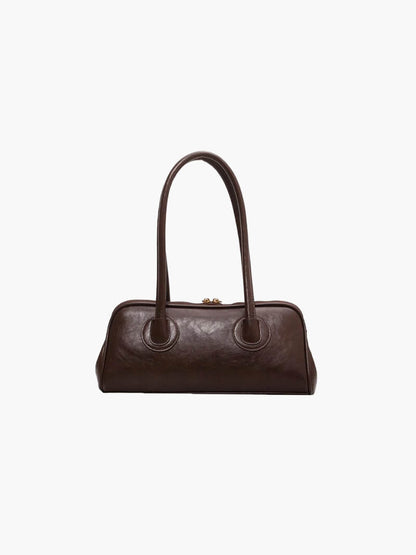 Kunstleder-Handtasche Damen Elegante Schultertasche Schwarz