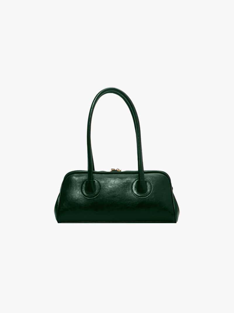Kunstleder-Handtasche Damen Elegante Schultertasche Schwarz