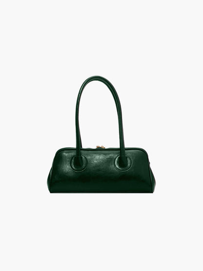 Kunstleder-Handtasche Damen Elegante Schultertasche Schwarz