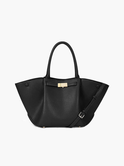 Große Damen-Shopper aus Kunstleder Schwarz