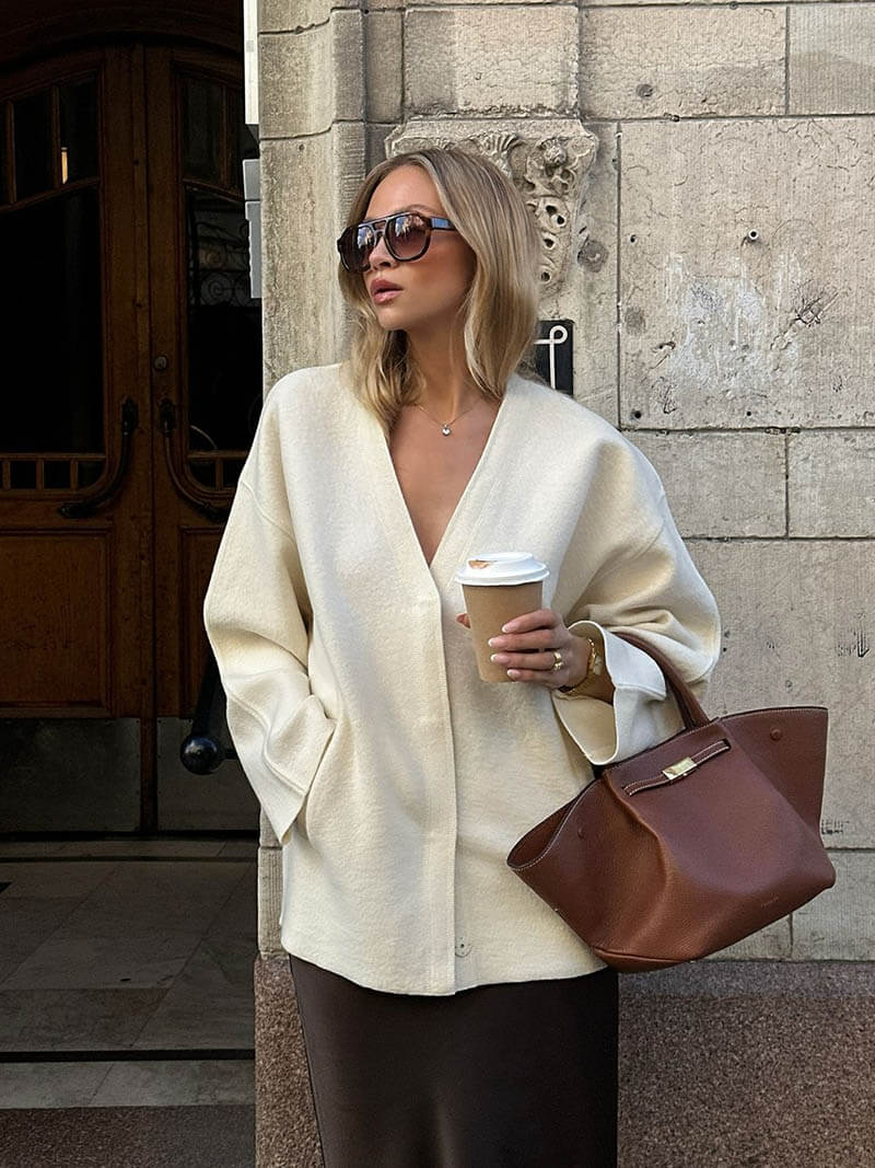 Große Damen-Shopper aus Kunstleder Schwarz