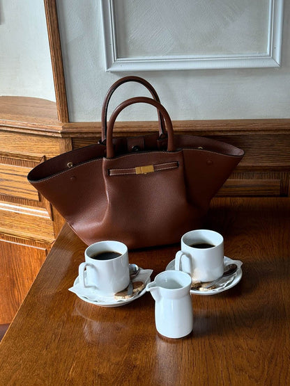 Große Damen-Shopper aus Kunstleder Schwarz