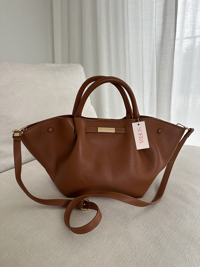 Große Damen-Shopper aus Kunstleder Schwarz