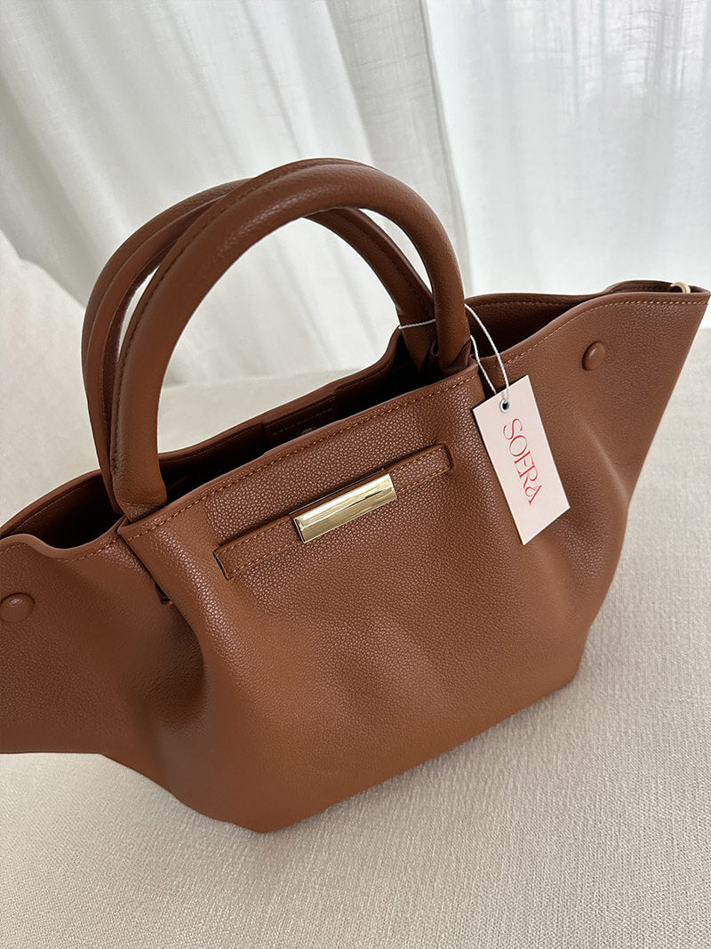 Große Damen-Shopper aus Kunstleder Schwarz