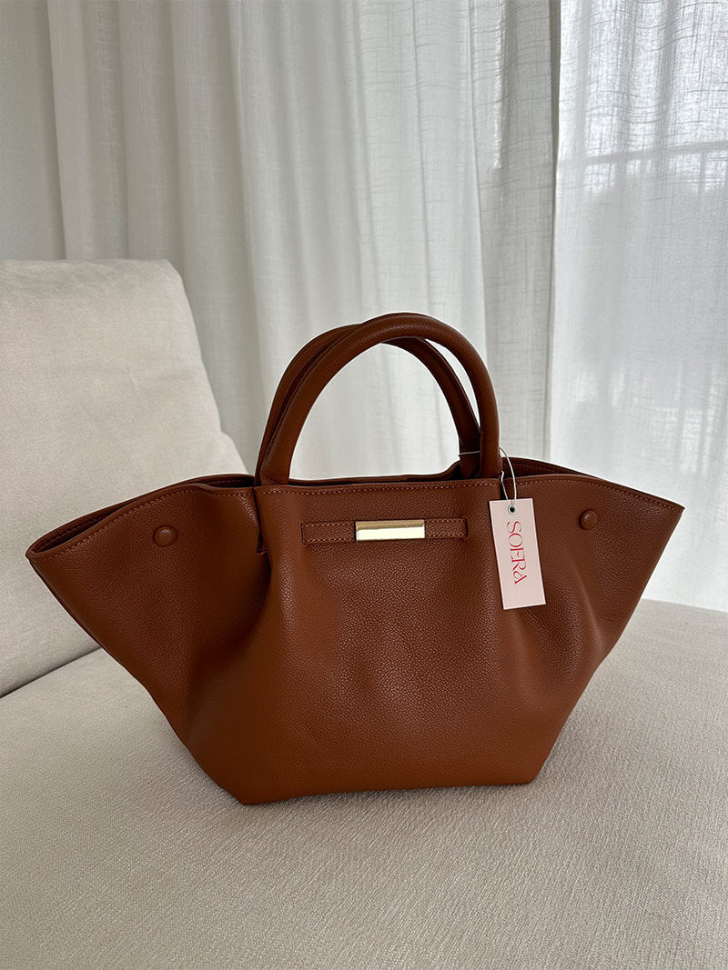 Große Damen-Shopper aus Kunstleder Schwarz