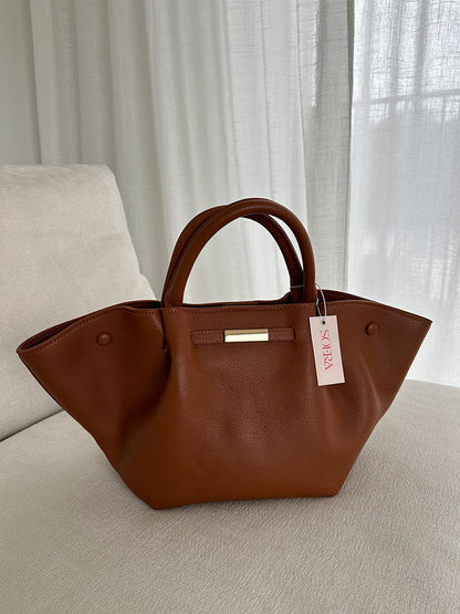 Große Damen-Shopper aus Kunstleder Schwarz