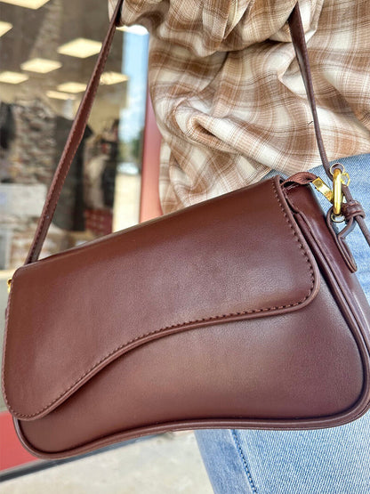 Leder Schultertasche Satteltasche Damen