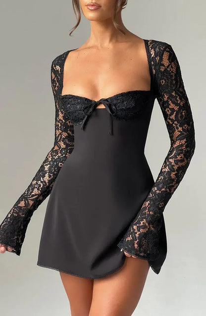 Seiden Minikleid Damen Elegant Kurz