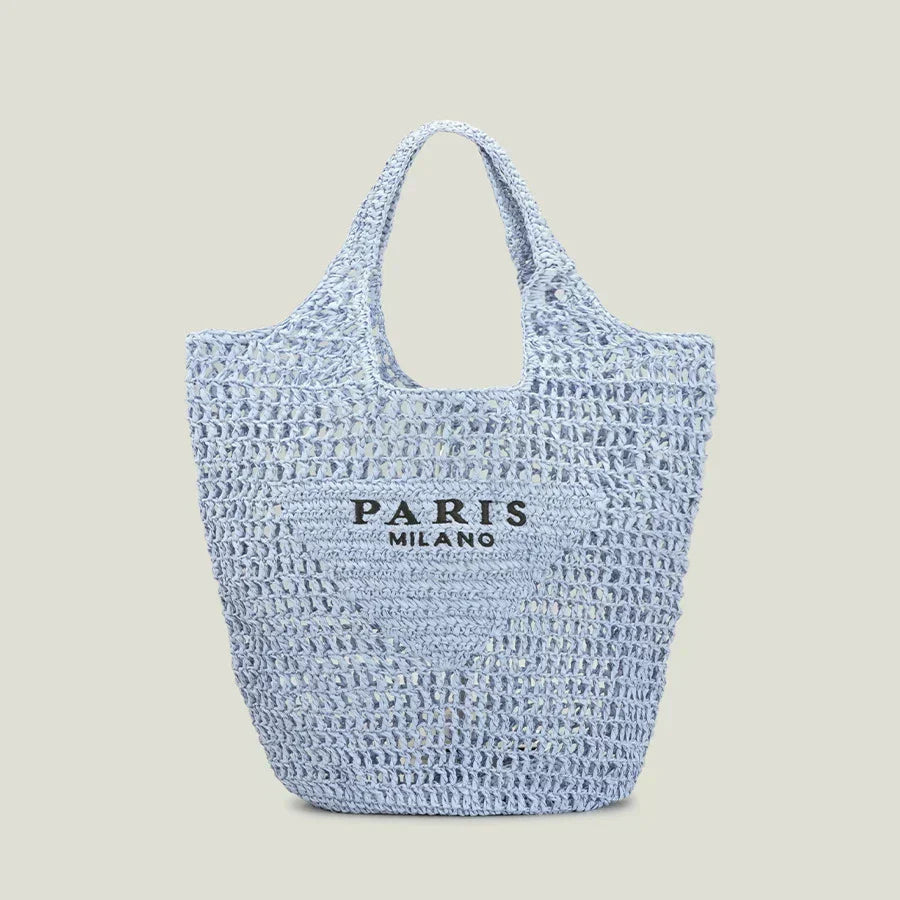 Stilvolle Handgewebte Tasche mit Berlin Milano Aufdruck