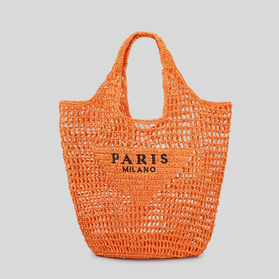 Stilvolle Handgewebte Tasche mit Berlin Milano Aufdruck