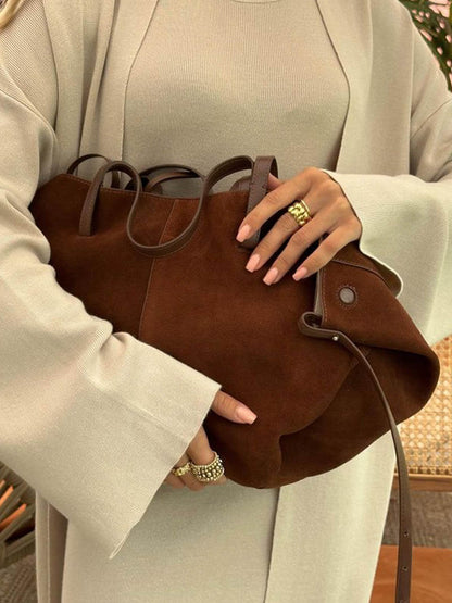 Große Damen Shopper Tasche Wildleder Echtleder