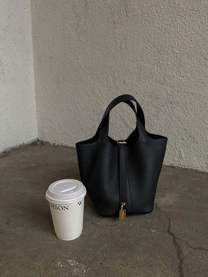 Stilvolle Kunstleder Bucket Bag Damen Tasche