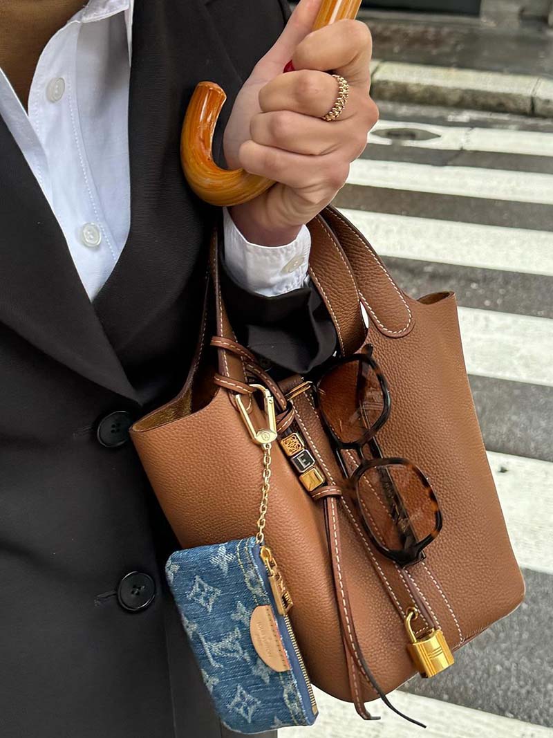 Stilvolle Kunstleder Bucket Bag Damen Tasche