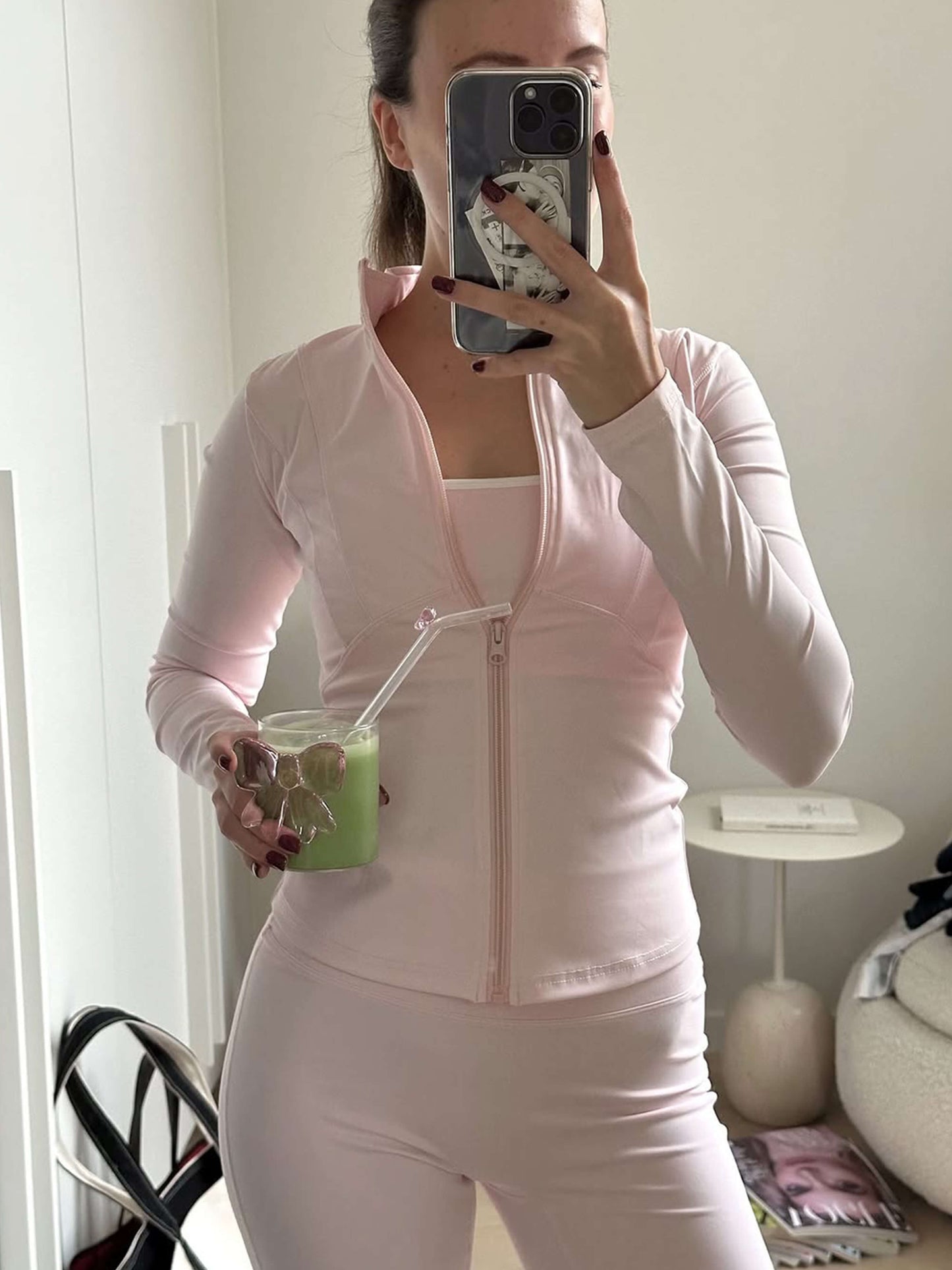 Damen Fitnessjacke Leicht Reißverschluss Sportjacke