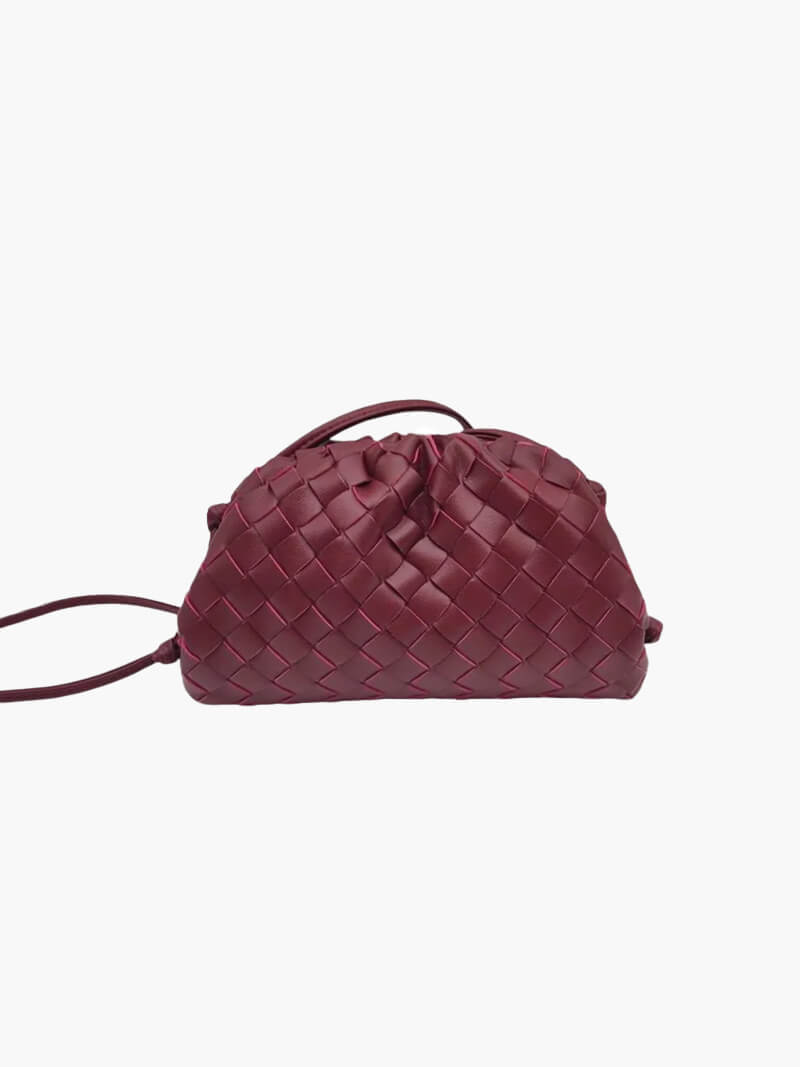 Kunstleder-Beuteltasche Damen Schultertasche Schwarz