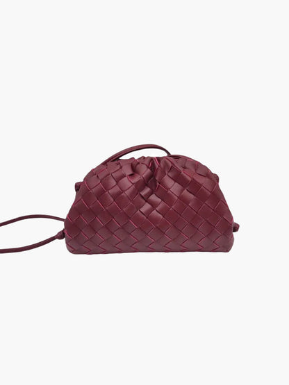 Kunstleder-Beuteltasche Damen Schultertasche Schwarz