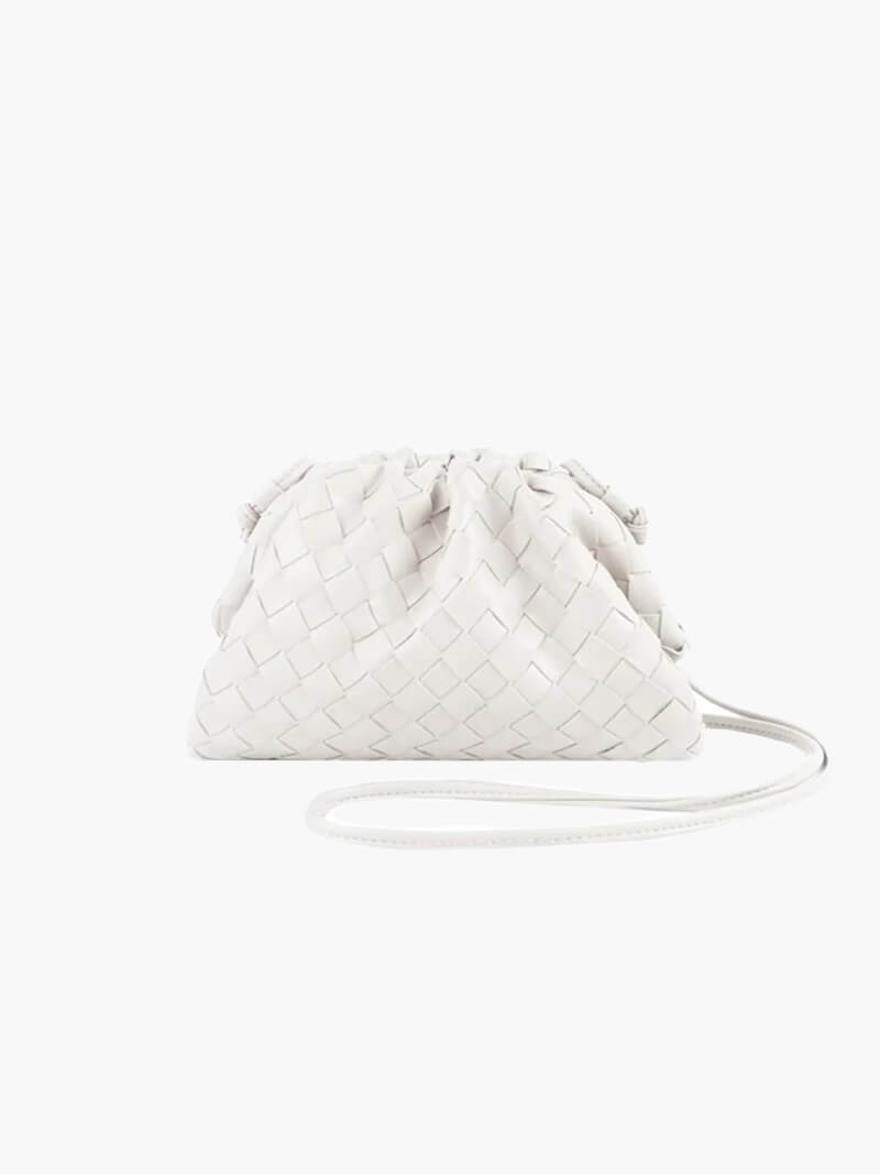 Kunstleder-Beuteltasche Damen Schultertasche Schwarz