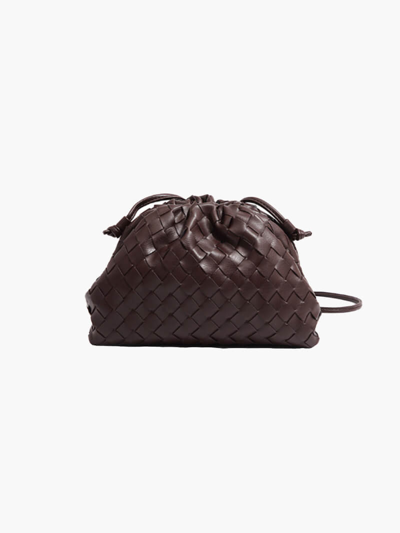 Kunstleder-Beuteltasche Damen Schultertasche Schwarz