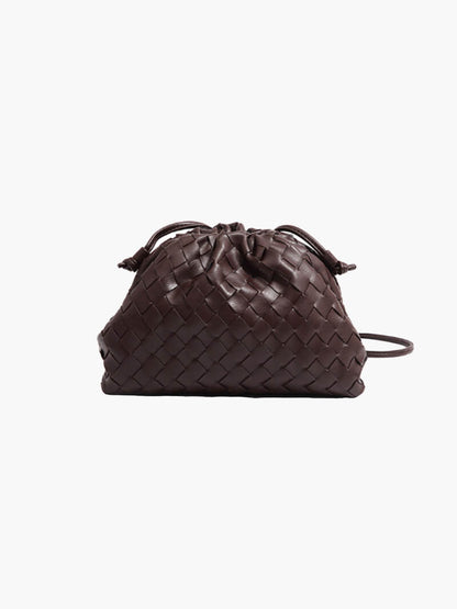 Kunstleder-Beuteltasche Damen Schultertasche Schwarz