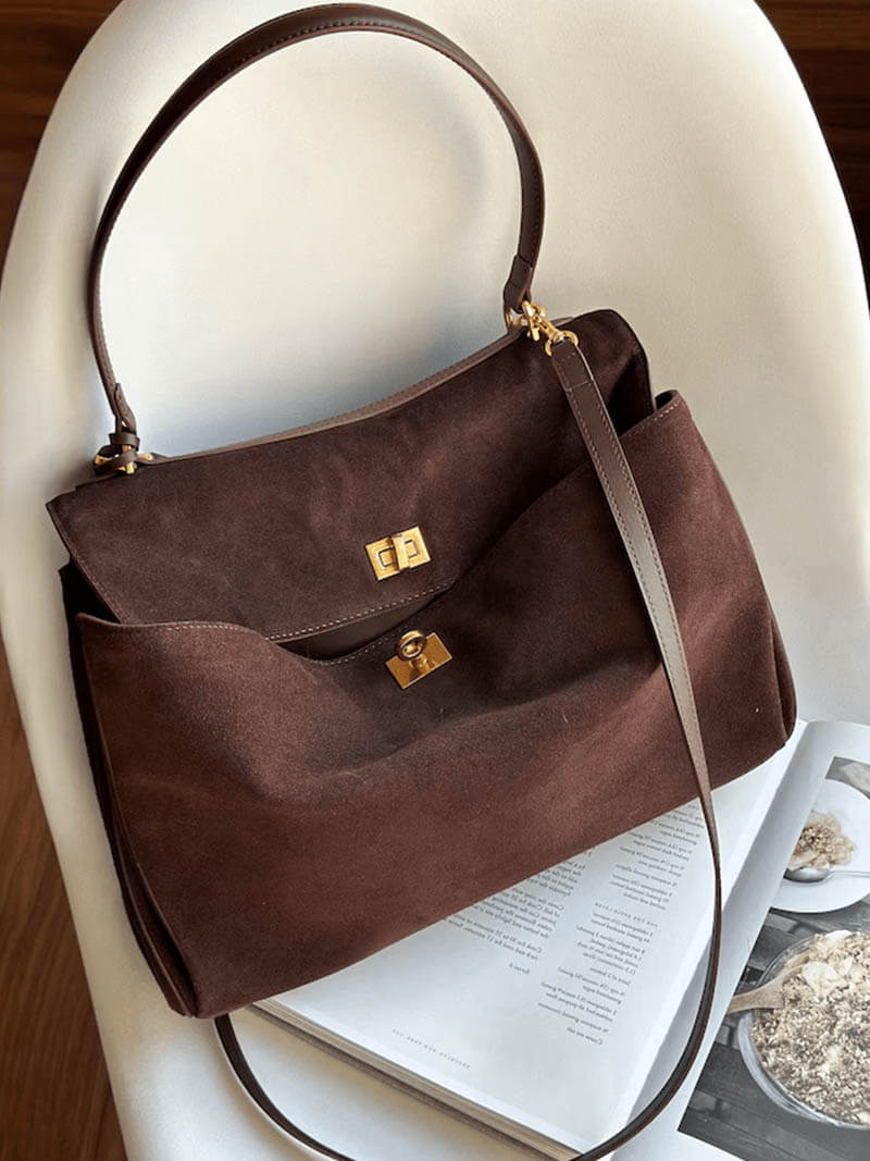 Lederhandtasche Frau Wildleder Echtleder