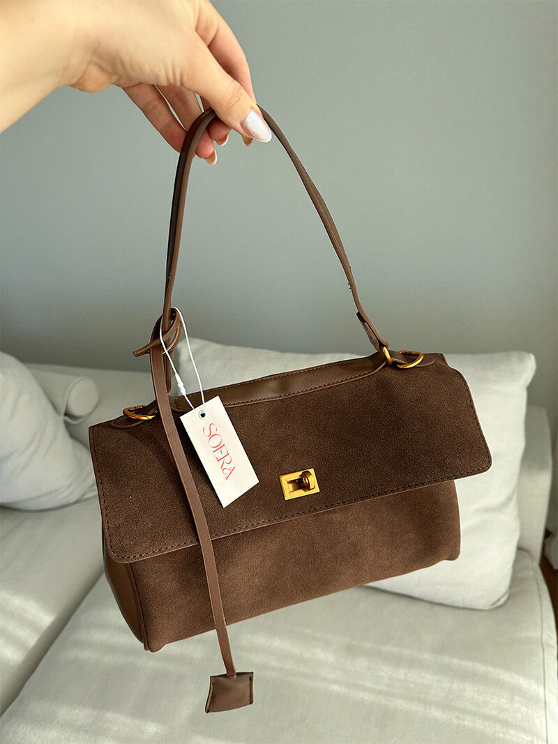 Lederhandtasche Frau Wildleder Echtleder