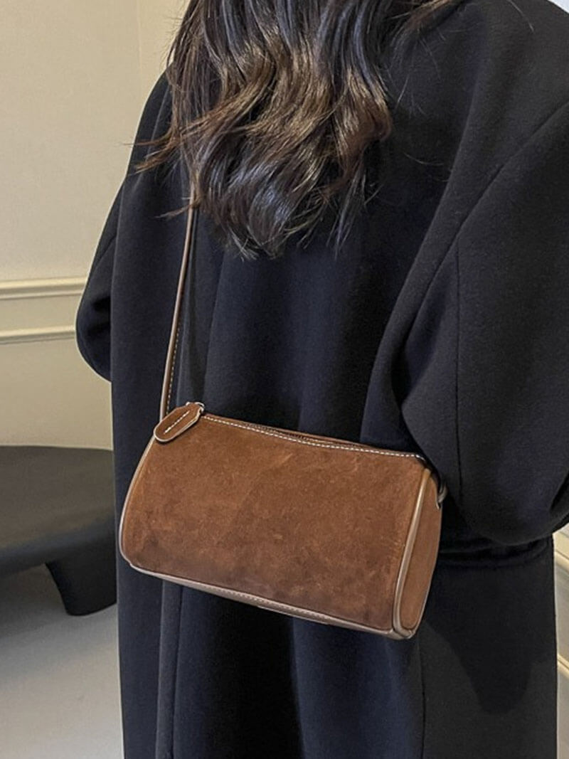 Lederschultertasche Elegante Damenhandtasche Wildleder