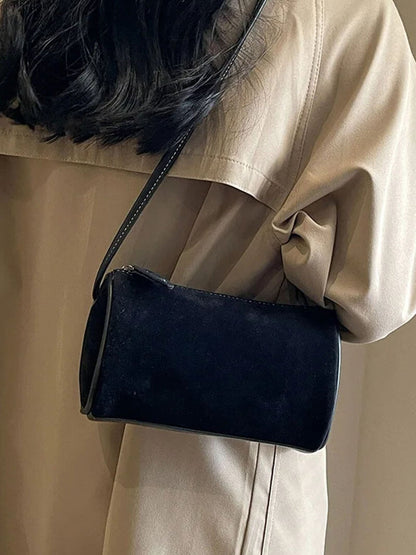 Lederschultertasche Elegante Damenhandtasche Wildleder