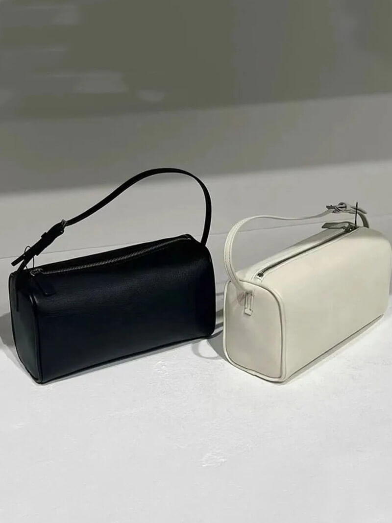 Elegante Damen-Tasche aus Kunstleder Schwarz Minimalistisch
