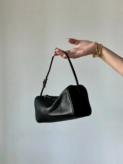 Elegante Damen-Tasche aus Kunstleder Schwarz Minimalistisch