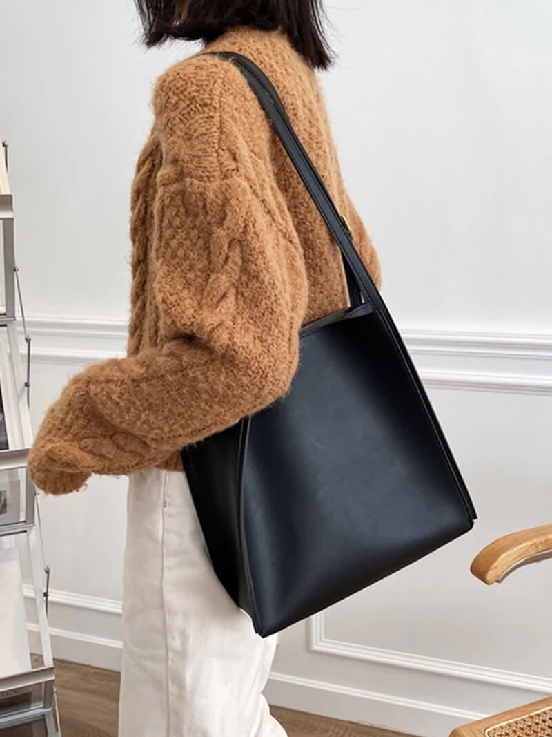 Elegante Schultertasche Kunstleder Slim
