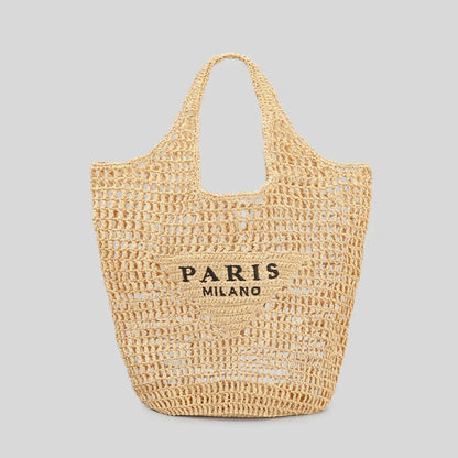 Stilvolle Handgewebte Tasche mit Berlin Milano Aufdruck - BerlinGlamour