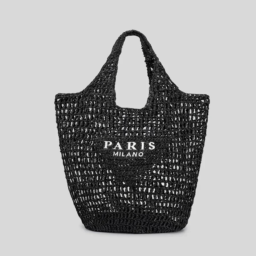 Stilvolle Handgewebte Tasche mit Berlin Milano Aufdruck