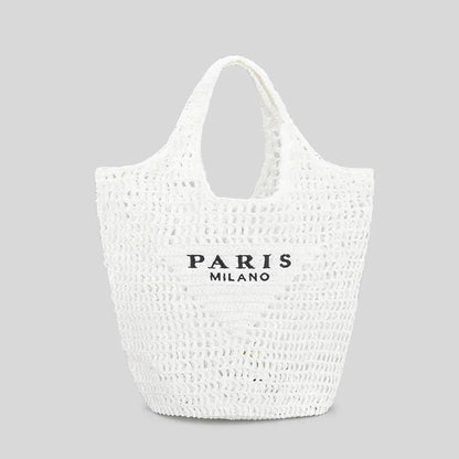 Stilvolle Handgewebte Tasche mit Berlin Milano Aufdruck