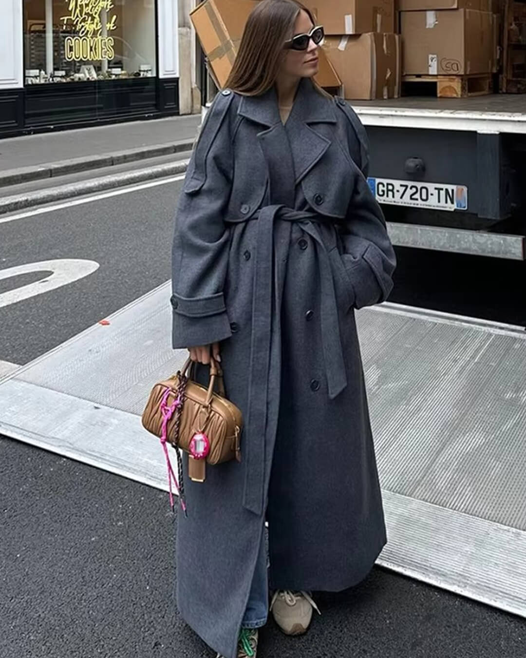 Damen Wollmantel Stilvoll Vielseitig Warm