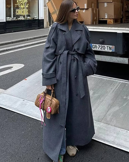 Damen Wollmantel Stilvoll Vielseitig Warm
