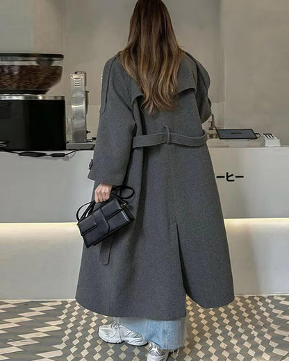 Damen Wollmantel Stilvoll Vielseitig Warm