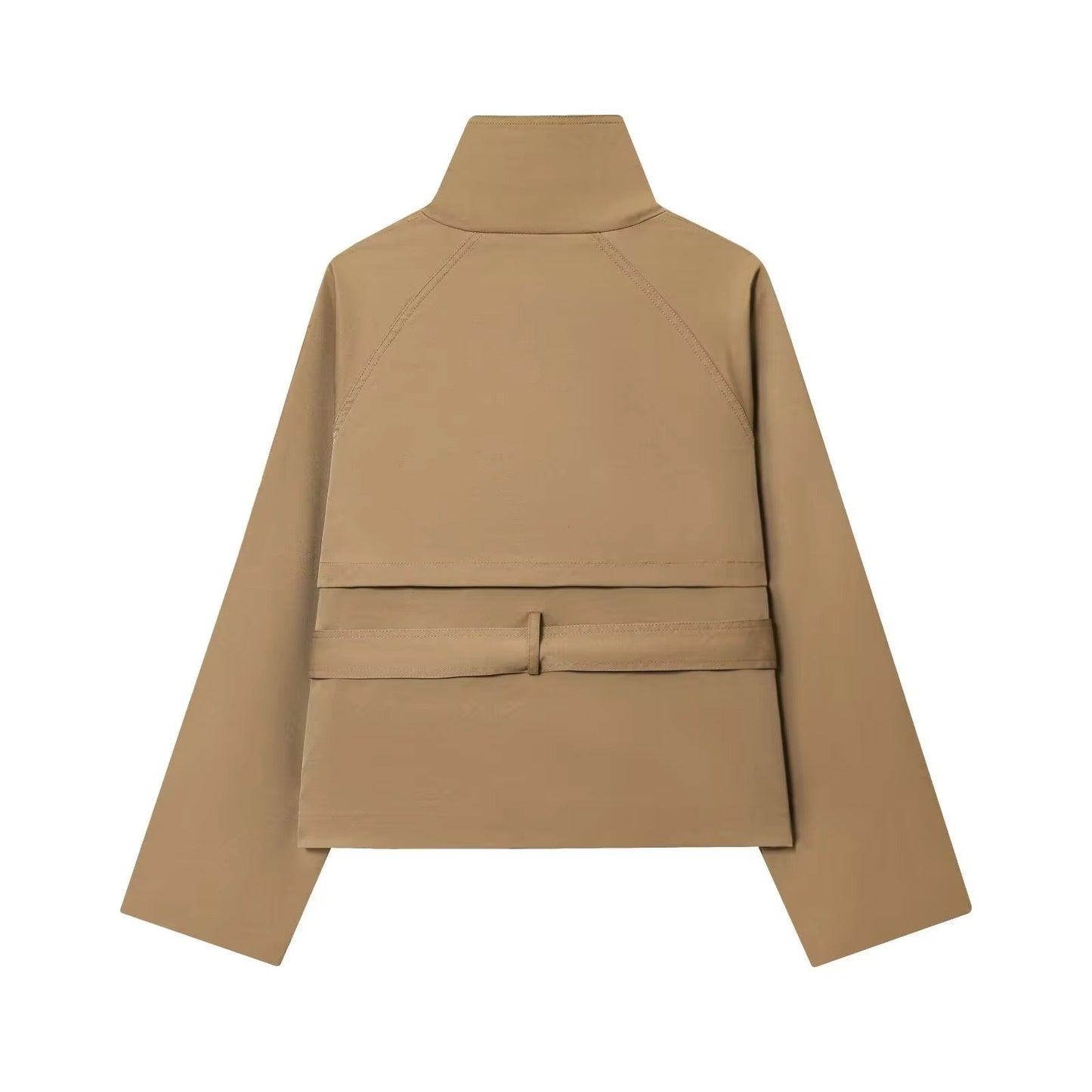 Kurzer Damen Trenchcoat Winter Mantel mit Gürtel
