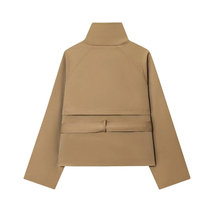 Kurzer Damen Trenchcoat Winter Mantel mit Gürtel
