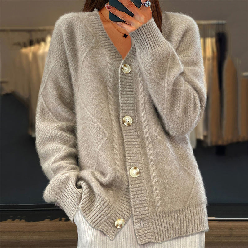 Damen Strickjacke Langärmlig Warm und Gemütlich