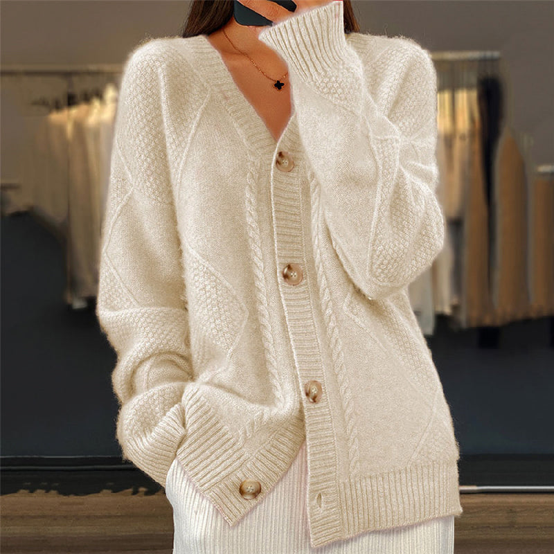 Damen Strickjacke Langärmlig Warm und Gemütlich
