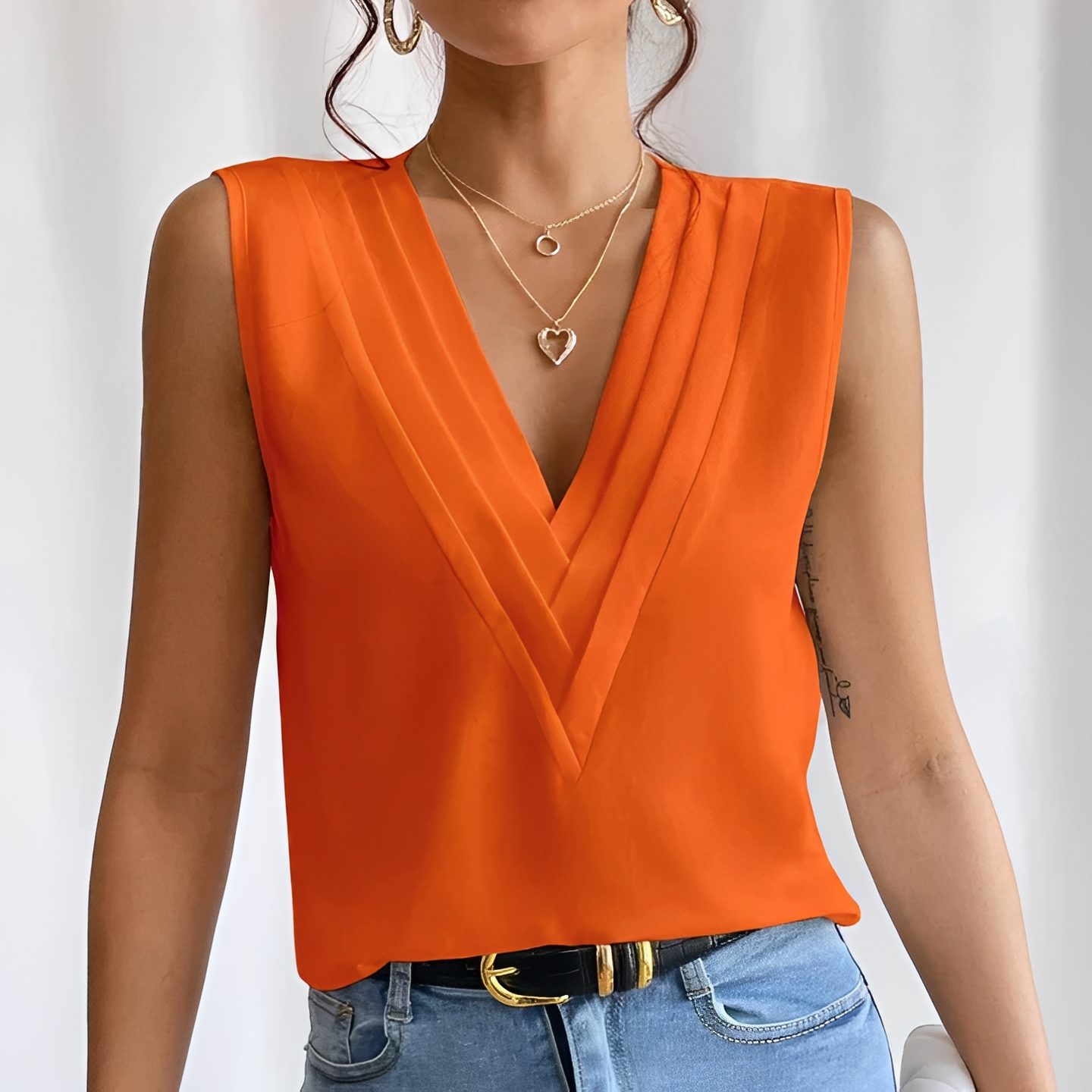 Damenbluse Ärmellos Modern Sommer